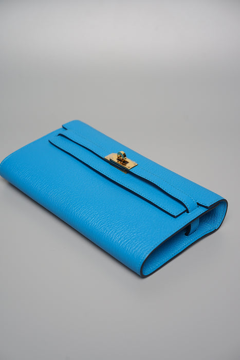 Hermes Kelly To Go in Bleu Frida Ghw