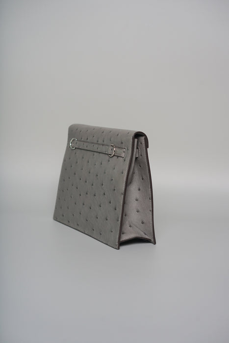 Hermes Kelly Danse in Gris Meyer Ostrich Phw (Brand New)