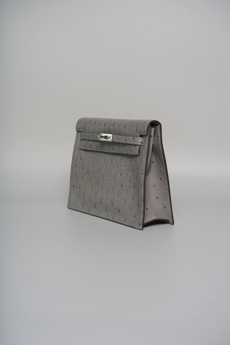 Hermes Kelly Danse in Gris Meyer Ostrich Phw (Brand New)