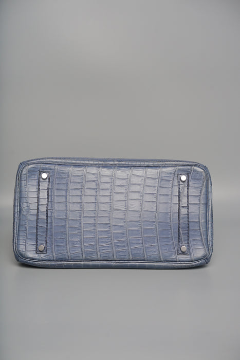 Hermes Birkin 35 in Blue Brighton Matte Porosus Phw