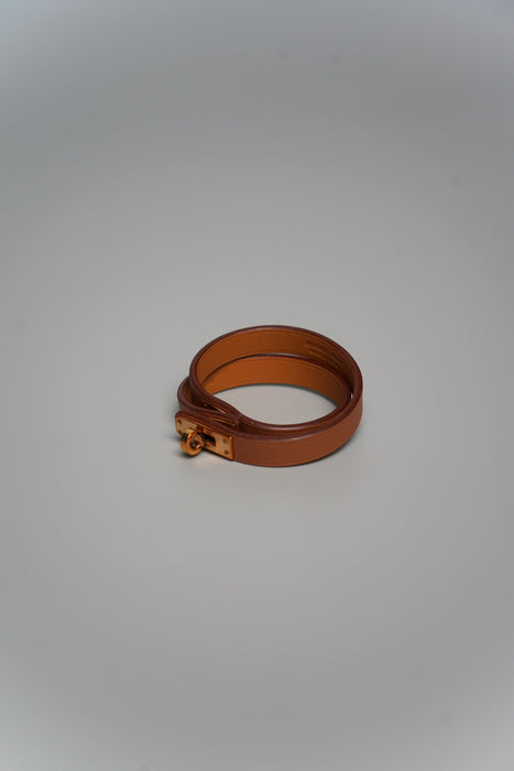 Hermes Mini Kelly Double Tour Bracelet in Gold Ghw Size T2