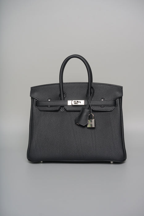 Hermes Birkin 25 in Noir Togo Phw (Brand New)