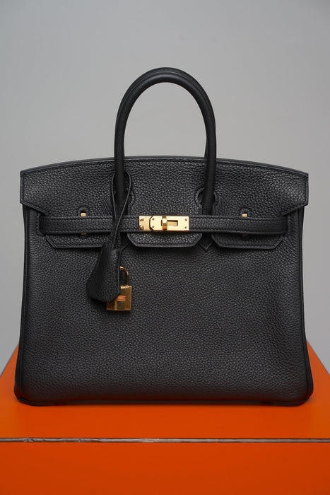 Hermes Birkin 25 in Noir Togo Ghw (Brand New)