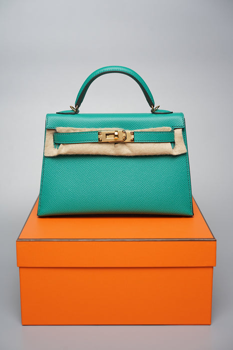 Hermes Kelly 20 in Vert Jade Ghw