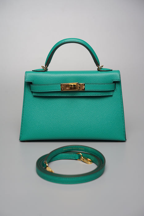 Hermes Kelly 20 in Vert Jade Ghw