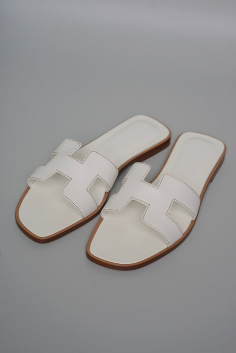 Hermes Oran Sandals in White Size 36.5 (Brand New)