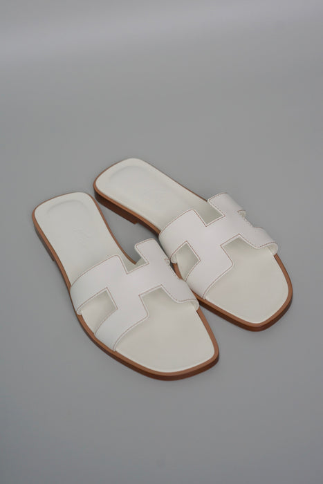 Hermes Oran Sandals in White Size 36.5 (Brand New)