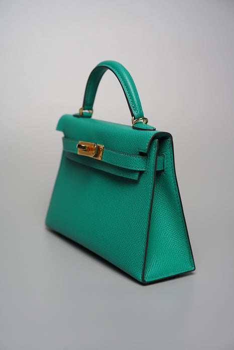 Hermes Kelly 20 in Vert Jade Ghw