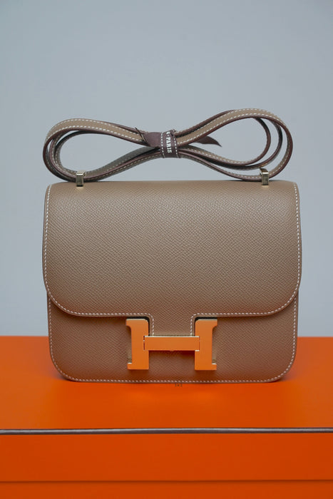 Hermes Constance 18 in Etoupe Epsom Permabrass (Brand New)
