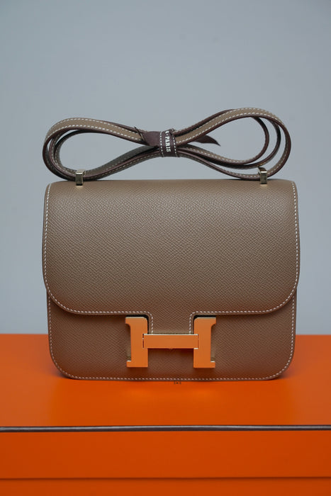 Hermes Constance 18 in Etoupe Epsom Permabrass (Brand New)