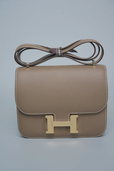 Hermes Constance 18 in Etoupe Epsom Permabrass (Brand New)