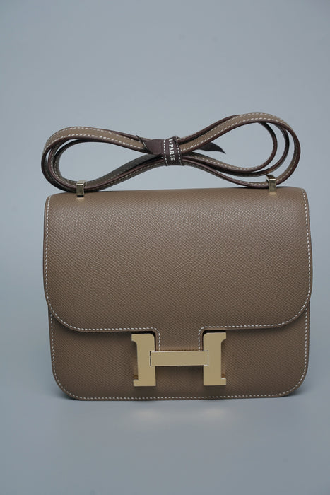 Hermes Constance 18 in Etoupe Epsom Permabrass (Brand New)