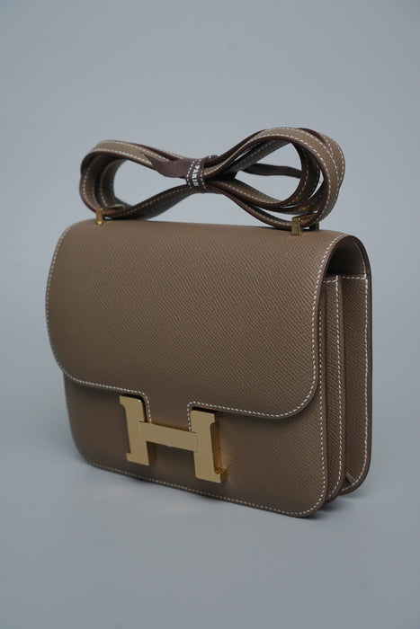 Hermes Constance 18 in Etoupe Epsom Permabrass (Brand New)