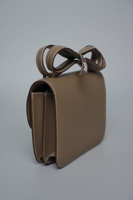 Hermes Constance 18 in Etoupe Epsom Permabrass (Brand New)