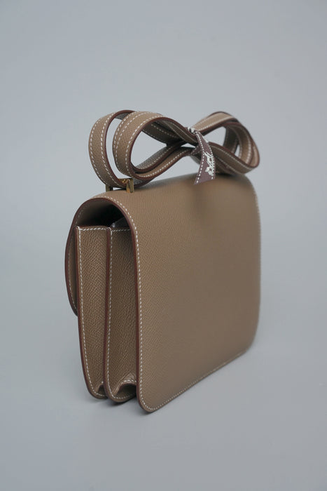 Hermes Constance 18 in Etoupe Epsom Permabrass (Brand New)