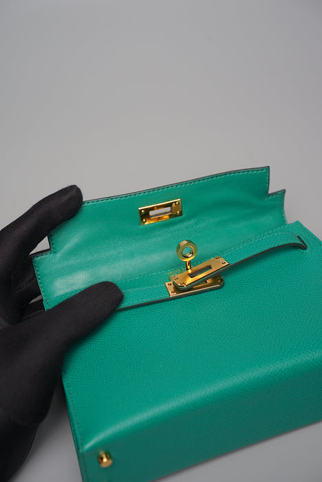 Hermes Kelly 20 in Vert Jade Ghw