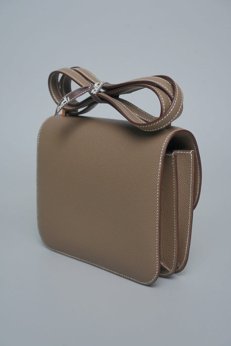 Hermes Constance 18 in Etoupe Epsom Permabrass (Brand New)