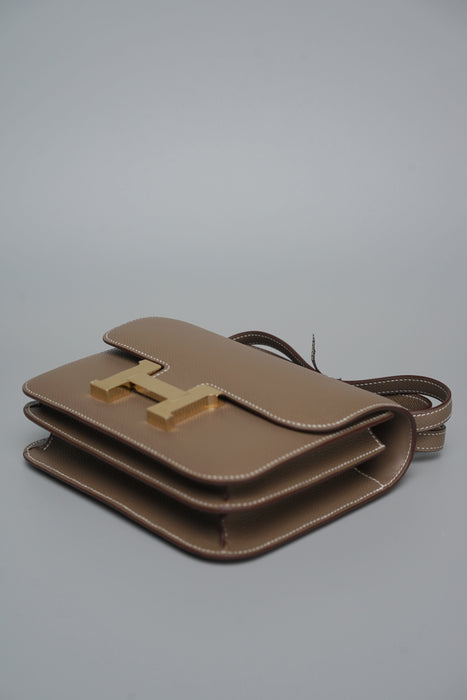 Hermes Constance 18 in Etoupe Epsom Permabrass (Brand New)