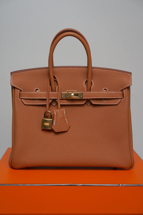 Hermes Birkin 25 in Gold Togo Ghw (Kept Unused)