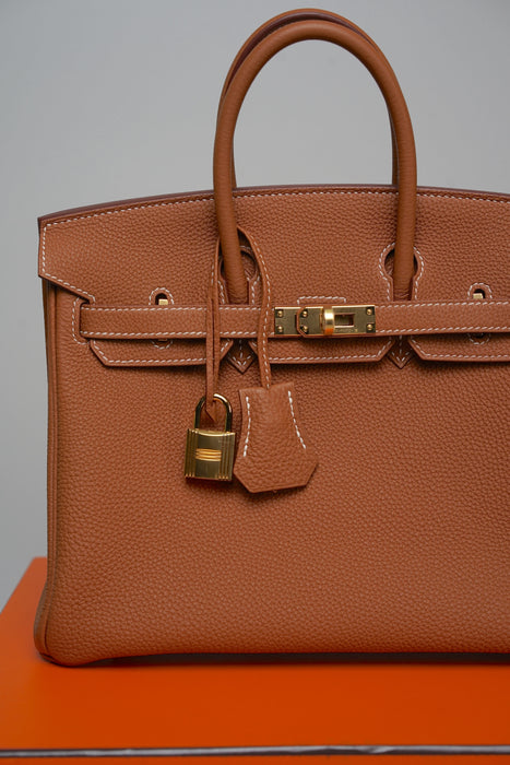 Hermes Birkin 25 in Gold Togo Ghw (Kept Unused)