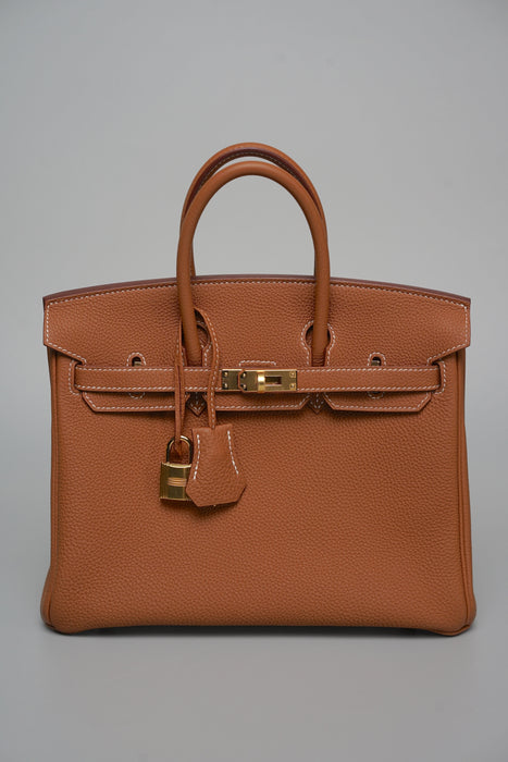 Hermes Birkin 25 in Gold Togo Ghw (Kept Unused)