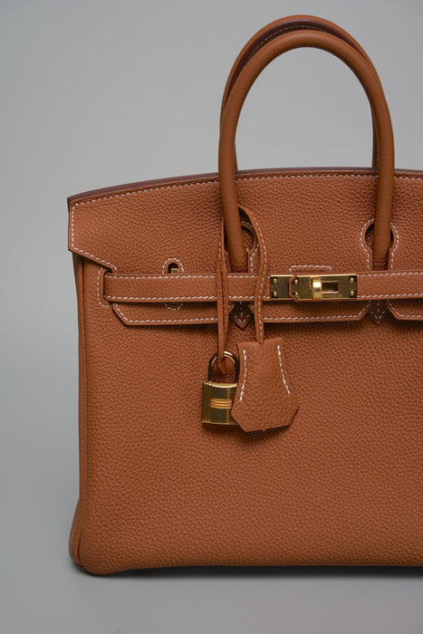 Hermes Birkin 25 in Gold Togo Ghw (Kept Unused)