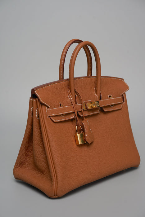 Hermes Birkin 25 in Gold Togo Ghw (Kept Unused)
