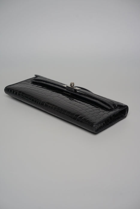 Hermes Kelly Cut in Noir Shiny Nilo Phw