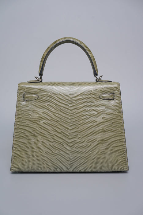 Hermes Kelly Sellier 25 in Gris fonce Lizard Phw