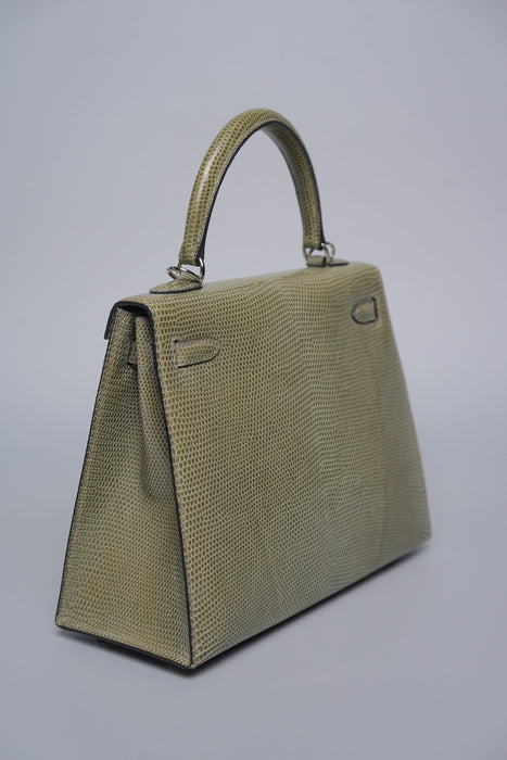 Hermes Kelly Sellier 25 in Gris fonce Lizard Phw