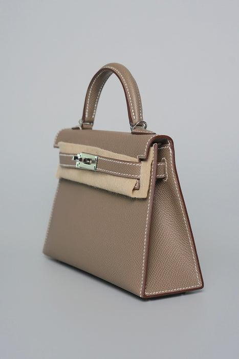 Hermes Kelly 20 in Etoupe Epsom Phw (Brand New)