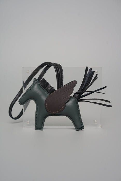 Hermes Pegase Charm PM in Vert Mangrove/Noir (Brand New)