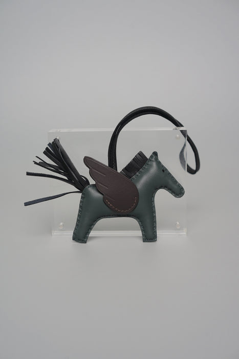 Hermes Pegase Charm PM in Vert Mangrove/Noir (Brand New)