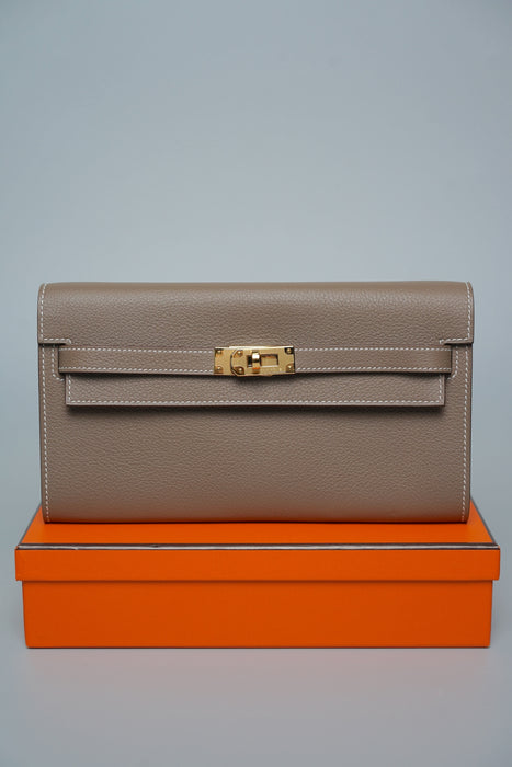Hermes Kelly To Go in Etoupe Evercolor Ghw