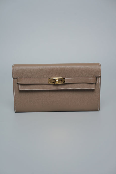 Hermes Kelly To Go in Etoupe Evercolor Ghw