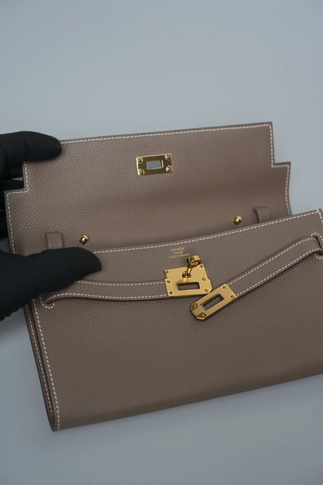 Hermes Kelly To Go in Etoupe Evercolor Ghw