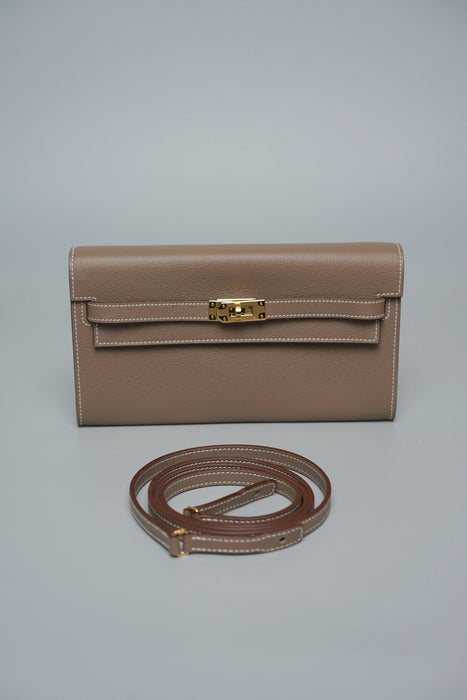 Hermes Kelly To Go in Etoupe Evercolor Ghw
