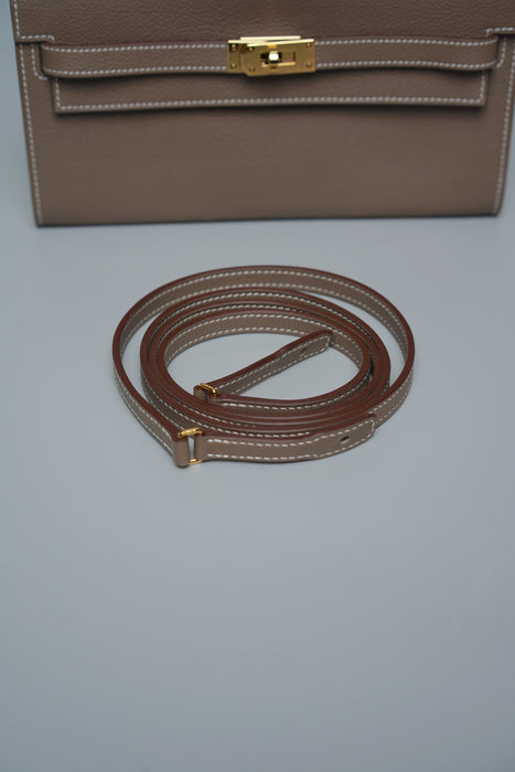 Hermes Kelly To Go in Etoupe Evercolor Ghw