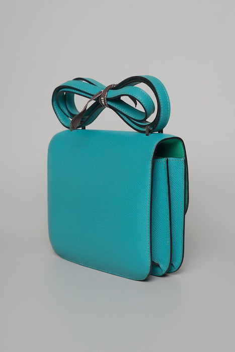 Hermes Constance 18 in Blue Paon Epsom Enamel Phw