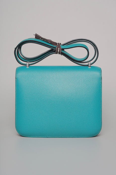 Hermes Constance 18 in Blue Paon Epsom Enamel Phw