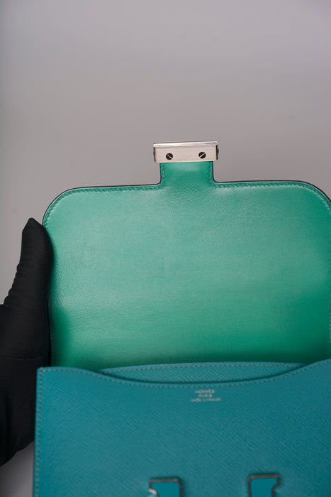 Hermes Constance 18 in Blue Paon Epsom Enamel Phw