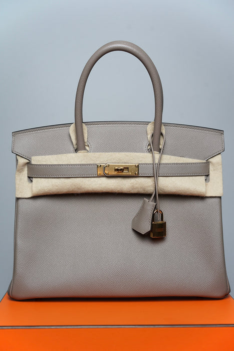 Hermes Birkin 30 Retourne in Gris Asphalt Epsom Ghw