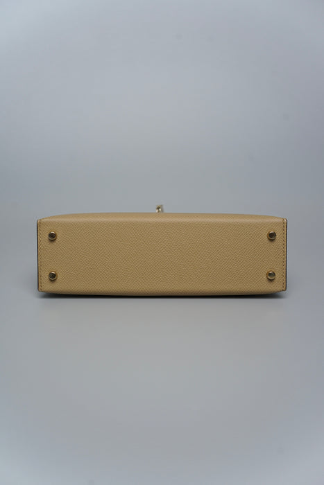 Hermes Kelly 20 in Poussiere Permabrass (Brand New)