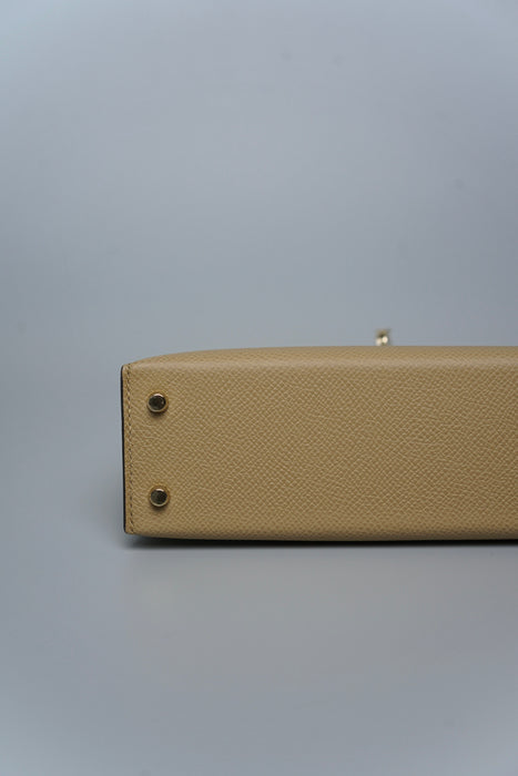 Hermes Kelly 20 in Poussiere Permabrass (Brand New)