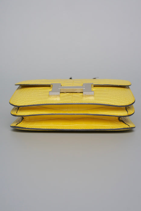 Hermes Constance 18 in Mimosa Matte Alligator Phw