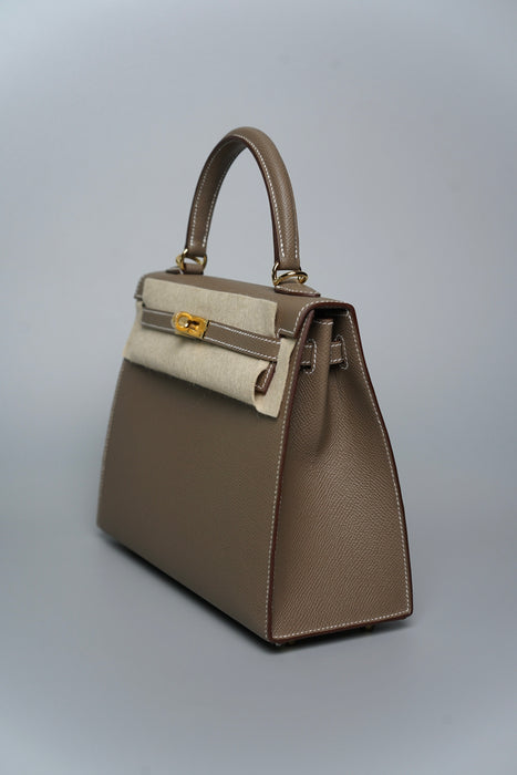 Hermes Kelly 25 Sellier in Etoupe Ghw (Brand New)