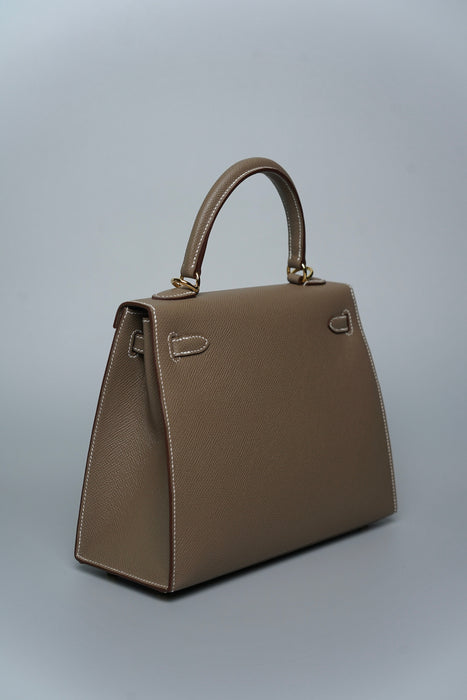 Hermes Kelly 25 Sellier in Etoupe Ghw (Brand New)