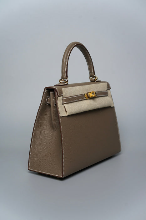 Hermes Kelly 25 Sellier in Etoupe Ghw (Brand New)