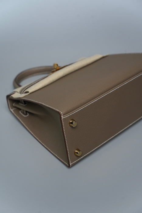 Hermes Kelly 25 Sellier in Etoupe Ghw (Brand New)