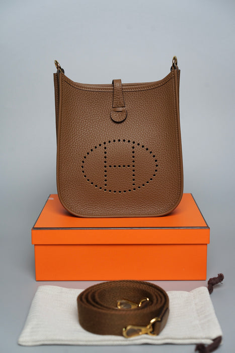 Hermes Mini Evelyne in Alezan Ghw (Brand New)